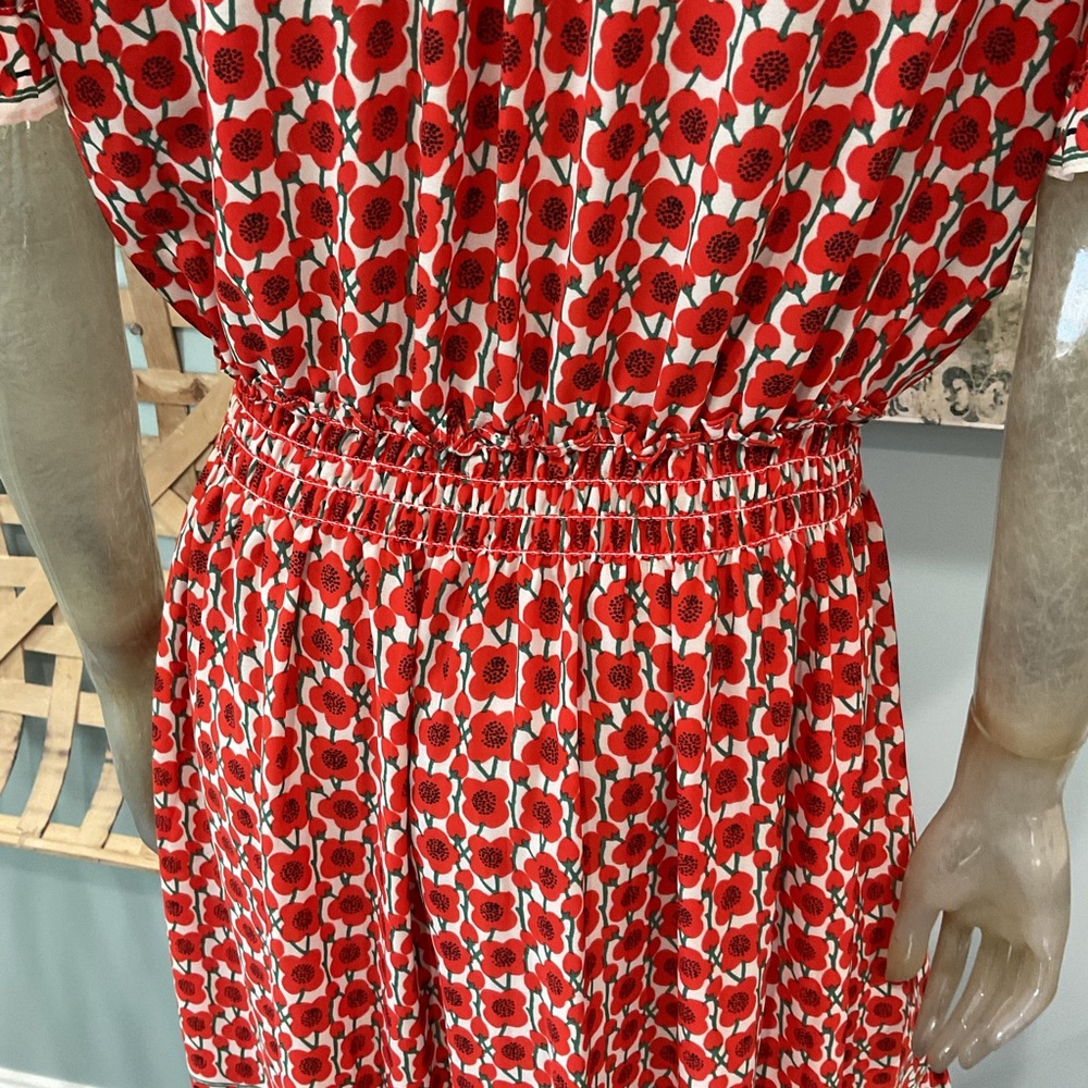 Max Studio Red and White Floral Maxi Dress - Picture 7 of 8